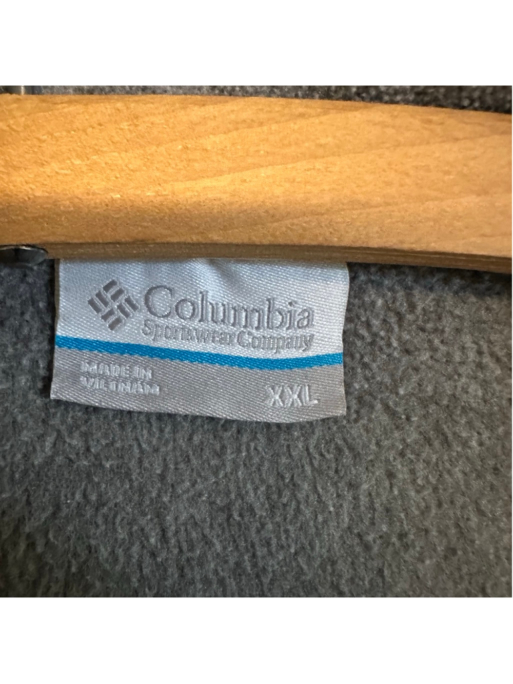 Columbia Gray Off-white Fleece Sweatshirt size XXL 1/4 button pullover - Picture 2 of 7